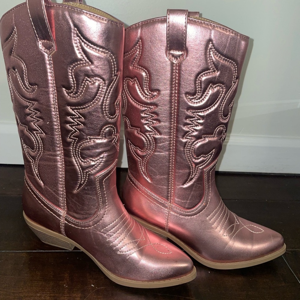 Metallic cowboy boots